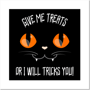 Halloween Funny Cat Meme Trick or Treat Posters and Art